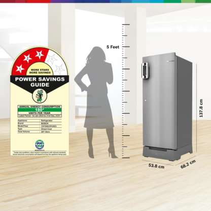 BOSCH 207 LTR 3 STAR DIRECT COOL REFRIGERATOR CST20S23PI FINE STEEL