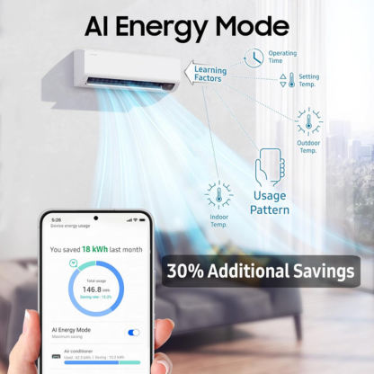 SAMSUNG 1.5 TON 3 STAR WI-FI SMART INVERTER SPLIT AC AR60F19D1XWNNA