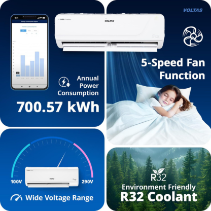 VOLTAS 1.0 TON 3 STAR NO-INVERTER SPLIT AC S123 VECTRA ELEGANT NON