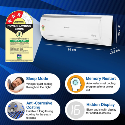 VOLTAS 1.0 TON 3 STAR INVERTER SPLIT AC S123V VECTRA ELITE