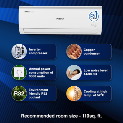 VOLTAS 1.0 TON 3 STAR INVERTER SPLIT AC S123V VECTRA ELITE